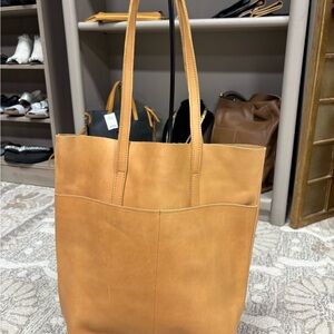 Tan Leather Tote Bag